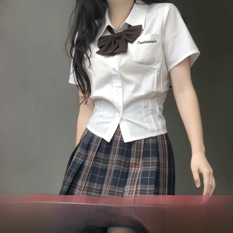 

White Basic Sle Women's irt Flell Mrs Summer New JK orm ort Sve College Sle Breathable Thin Fabric irt