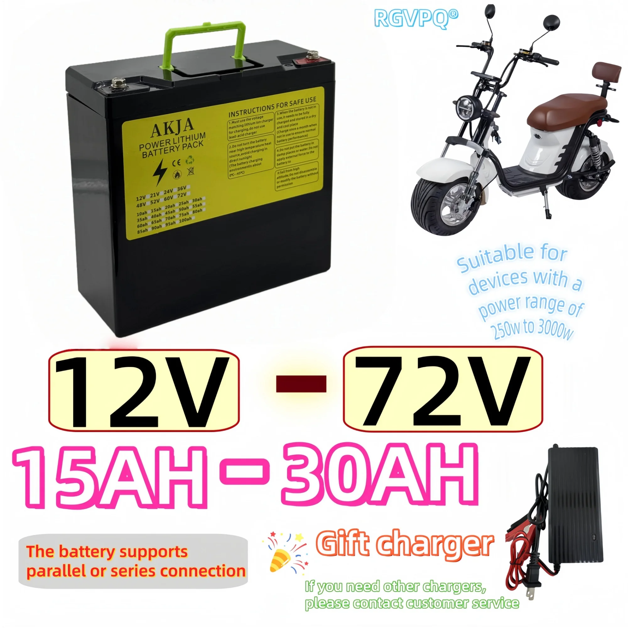 

Air freight express, new capacity 12V15AH-30AH 32140LIFePO4 battery, can be connected in series with 24V36V48V60V72V