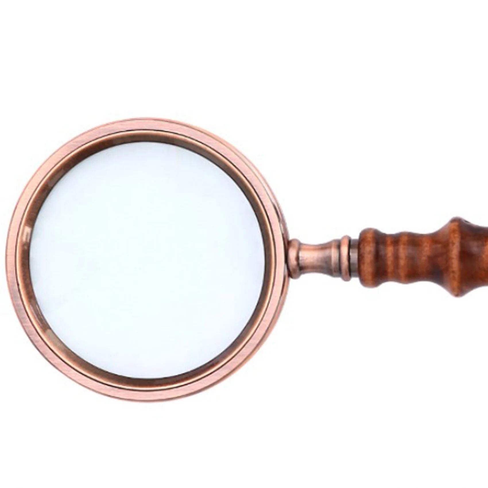 MLGB-나무 손잡이 휴대용 돋보기, 10X 레트로 손잡이 독서 돋보기, 고급 휴대용 광학 유리