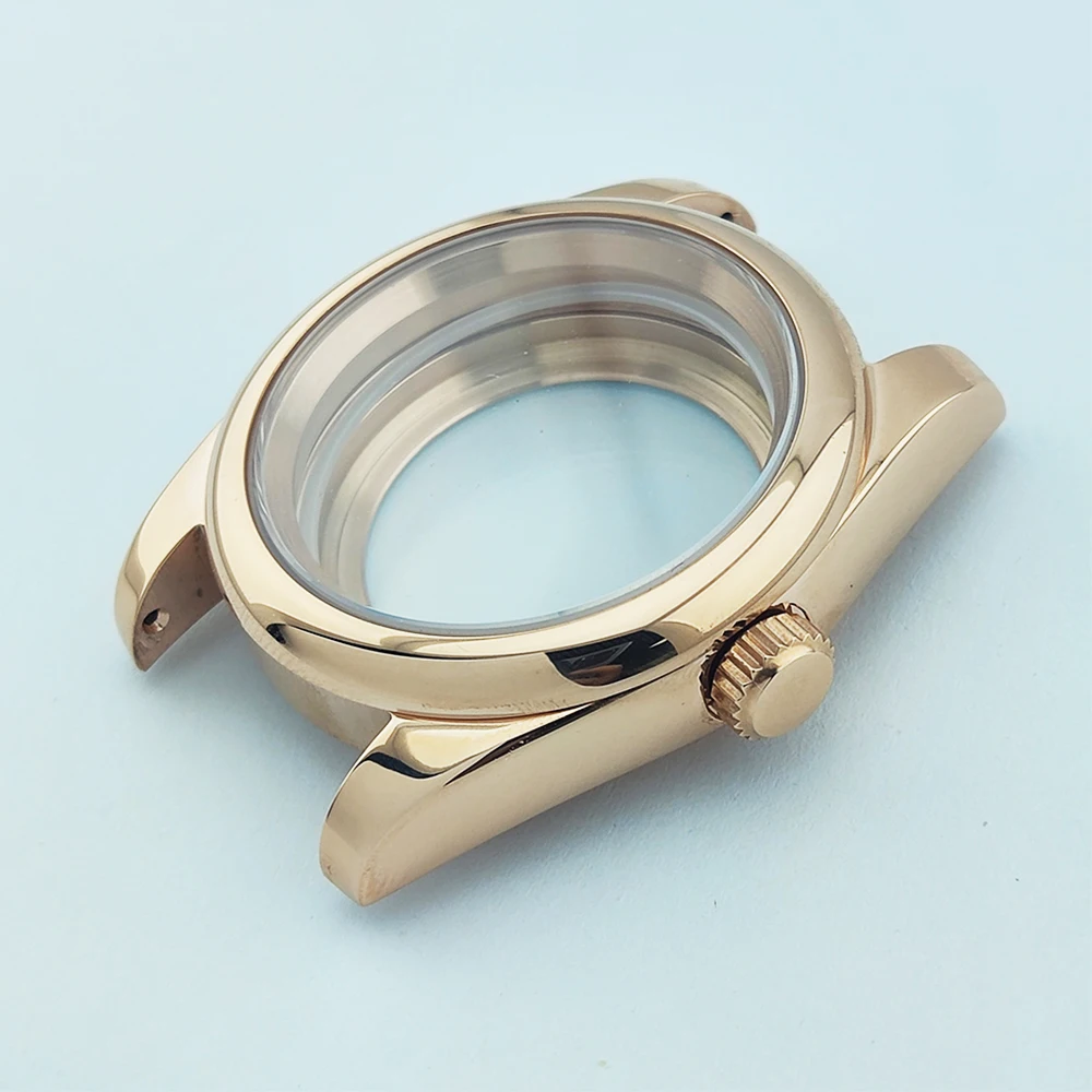 36/39mm Men's Gold Watch Cases NH35 Case Sapphire Glass For NH35 NH34 NH36 NH38 Movement 28.5mm Dial Waterproof