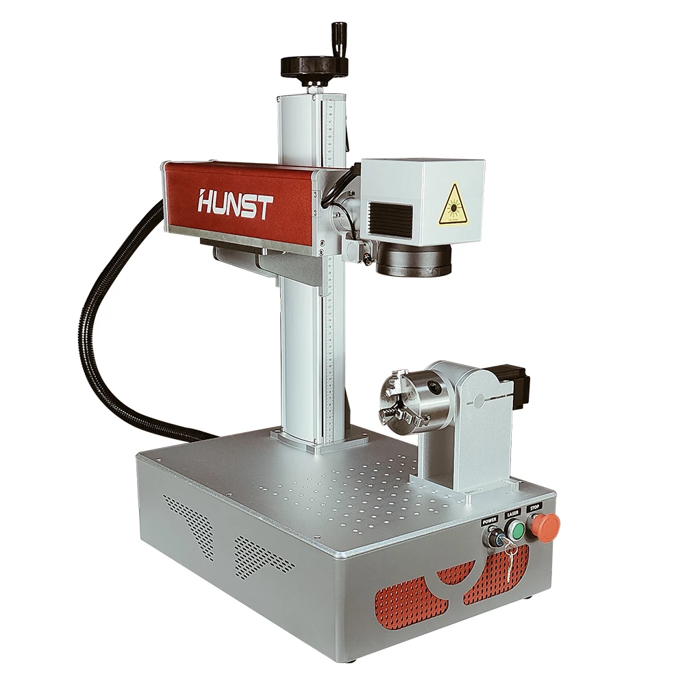 Hunst 20W/30W/50W Raycus Fiber Laser Marking Hine For Gold Sier Brass Aluminum Stainless Steel