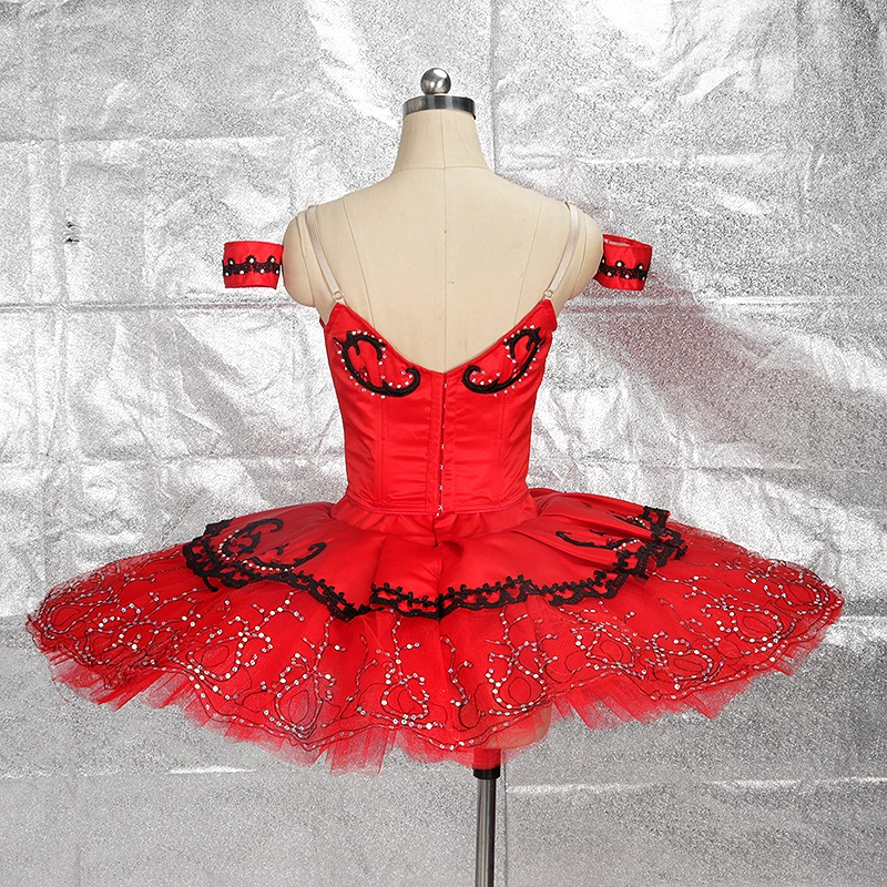 Paquita variation Professional Ballet Tutu red performance Cosutmes Adult Solo Dance Competition pancake tutu