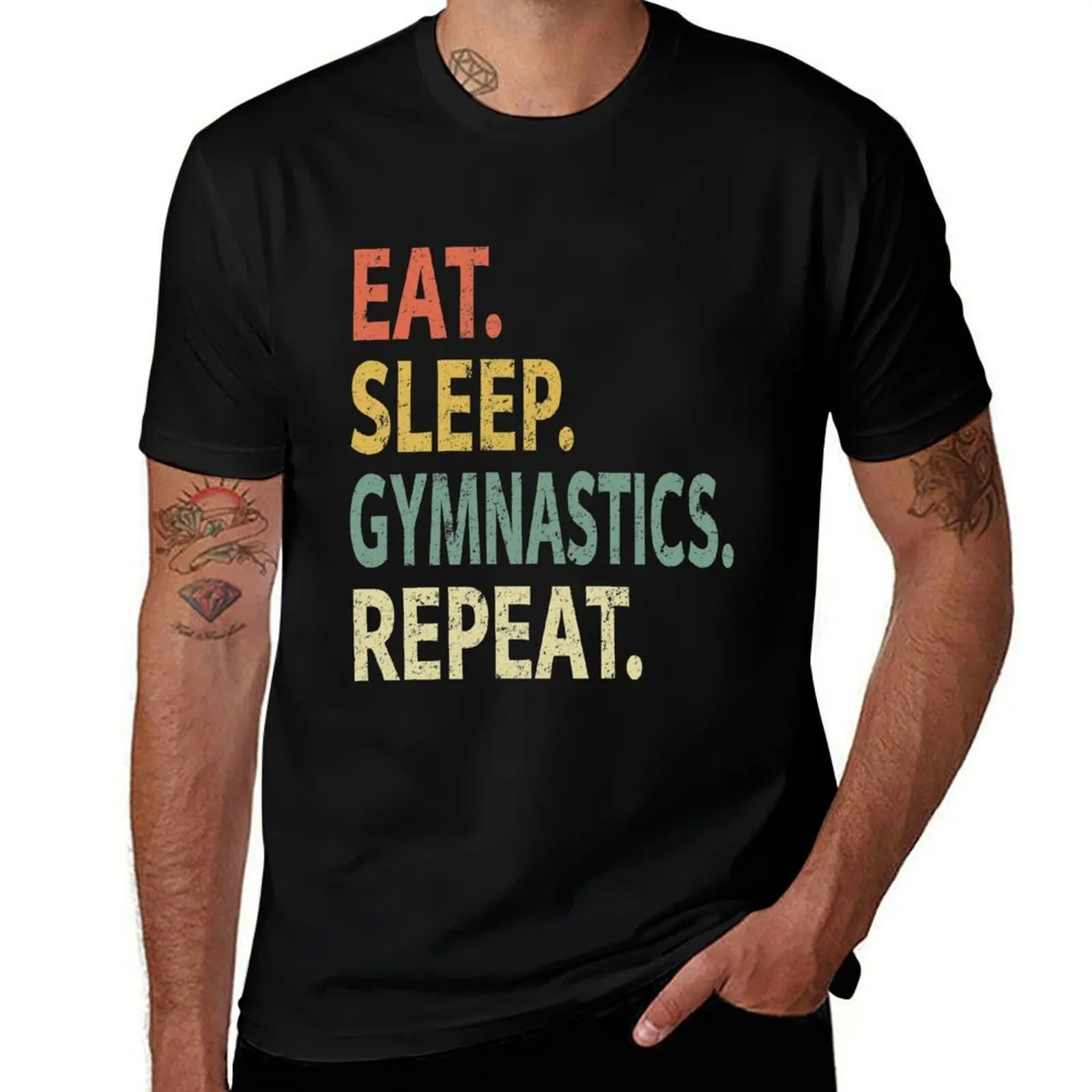 Eat Sleep Gymnastics Repeat T-Shirt Comfortable Work Wear Tee T-Shirt