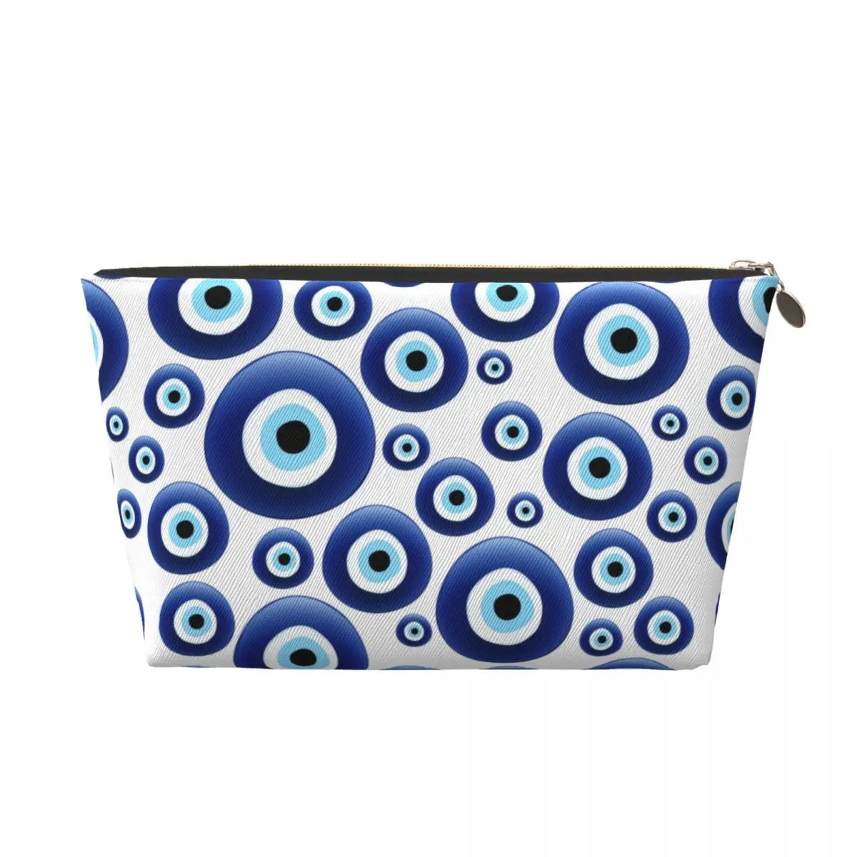 Custom Mediterranean Evil Eye Protection Makeup Bag Travel Cosmetic Organizer Kawaii Turkish Tribes Amulet Storage Toiletry Bags