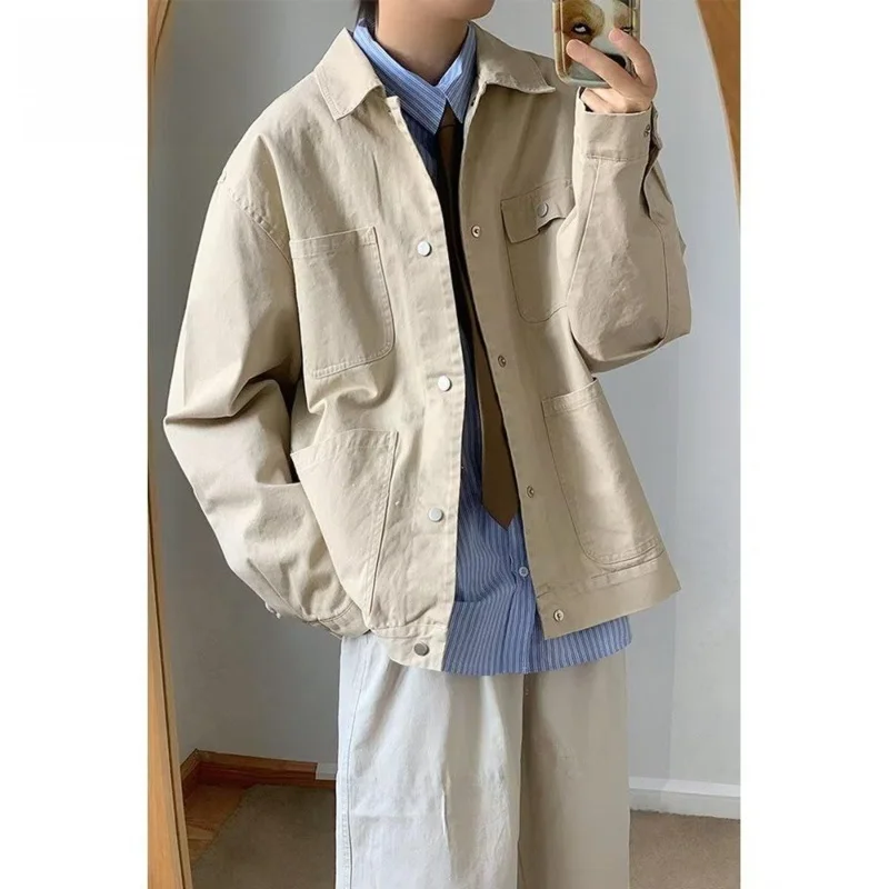 

Весенне-осеннее свободное мужское джато в стиле хип-хоп Sle High Street Trend Harajuku, корейская версия, повседневное пальто, материал из полиэстера