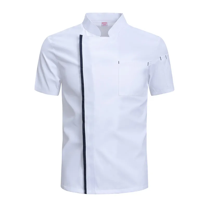 New Style Short Sleeve Chef Uniform For Men Women Cook Clothes Kitchen Wear Restaurant Hotel Food Service Chef Shirt Coat Apron