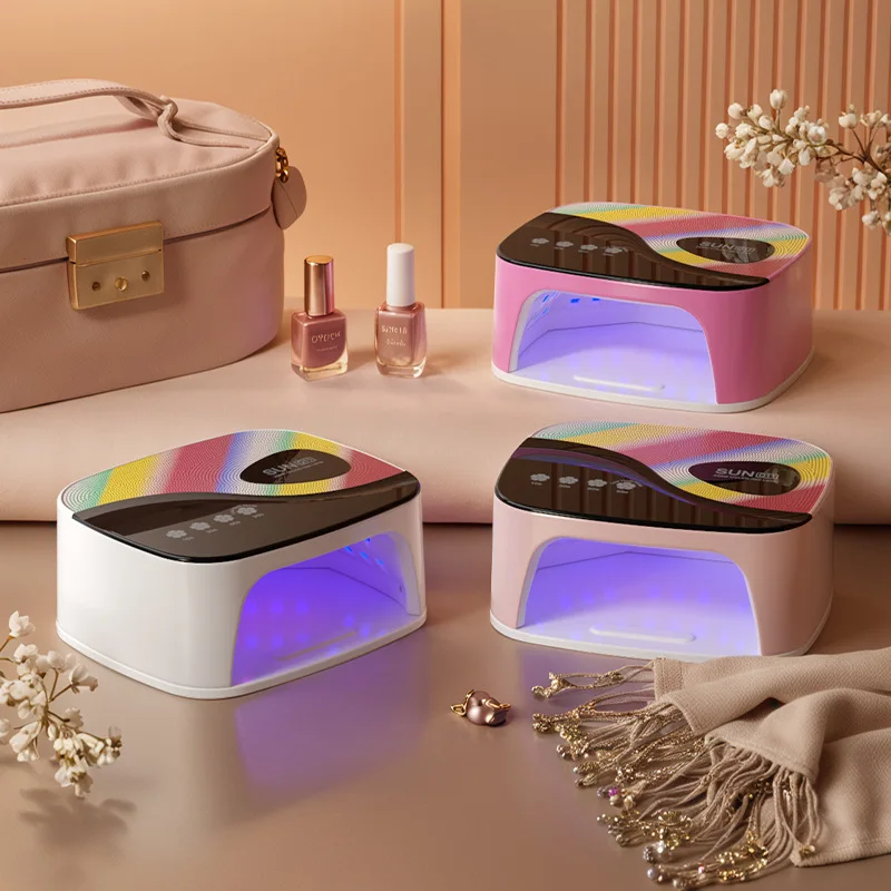 288W UV LEDネイルランプ、ジェルネイル用ネイルドライヤー、4段階タイマー硬化ランプ、プロ用ネイルライト、45個のUVビーズと自動センサー