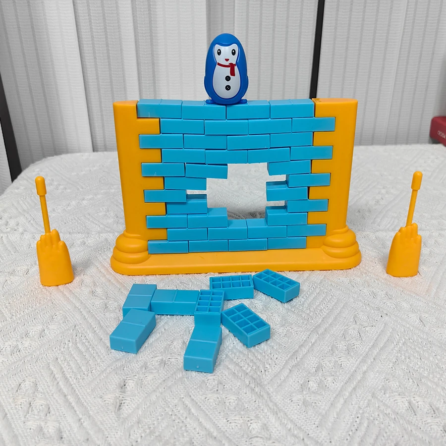 لعبة Penguin Wall Challenge Family Parent Child - ألغاز وكتل استراتيجية تفاعلية، تطوير مهارات اليد، هدايا عيد الميلاد