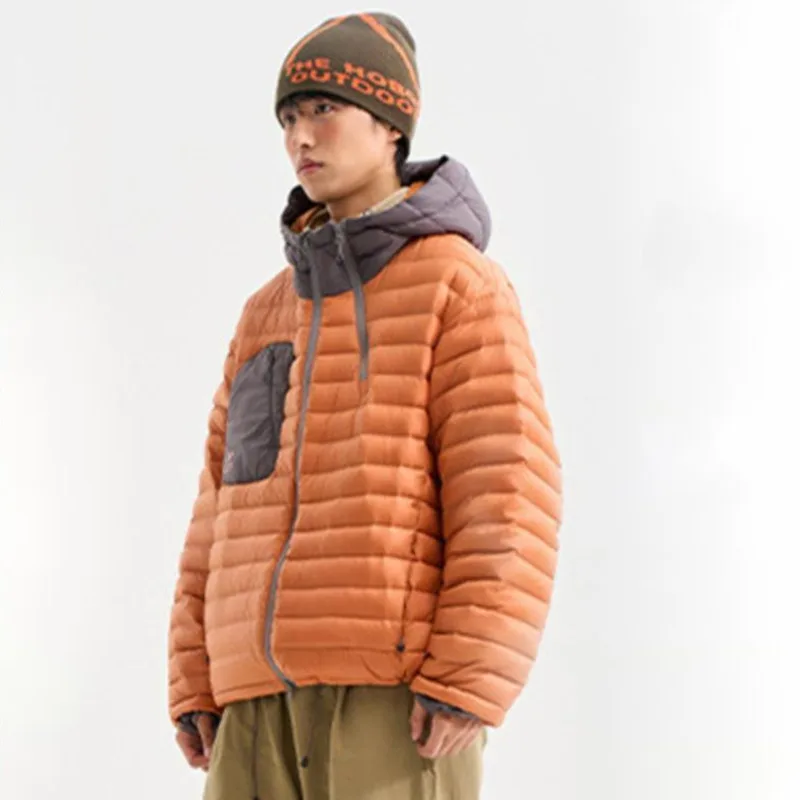 HKSH Autumn Winter New Men Trendy Color Block Patchwork Hooded Warm Down Jacket Fashion Loose Casual Stylish Padded Coat HK17044