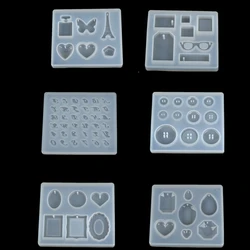 Diy letters heart water drop tower button Craft Resin Pendent Mould Mini Miniature Jewelry Necklace Making Silicone Mold