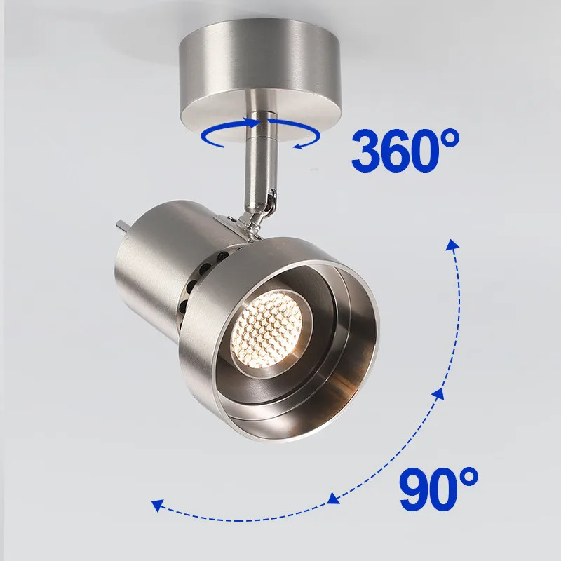 Industrial-style LED pendant lights, Bauhaus stainless steel color, adjustable angle, extendable, living room 110V/220V