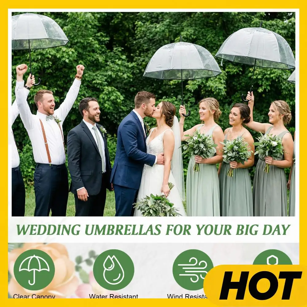 

Зонт-купол 52 дюйма, большой, ветрозащитный, с автоматическим открыванием, прозрачный, для свадеб, выпускных вечеров, мероприятий на открытом воздухе