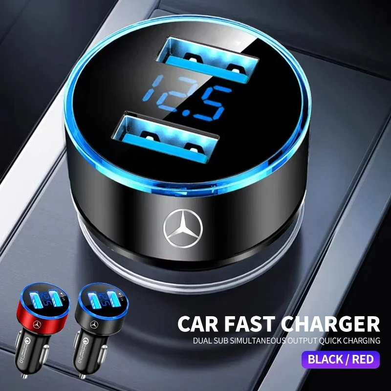 Car Fast Charger USB Type-C Ports Power Adapter Accessories For Mercedes Benz AMG GLC GLE GLB CLA GLA W204 W205 W206 W212 W213