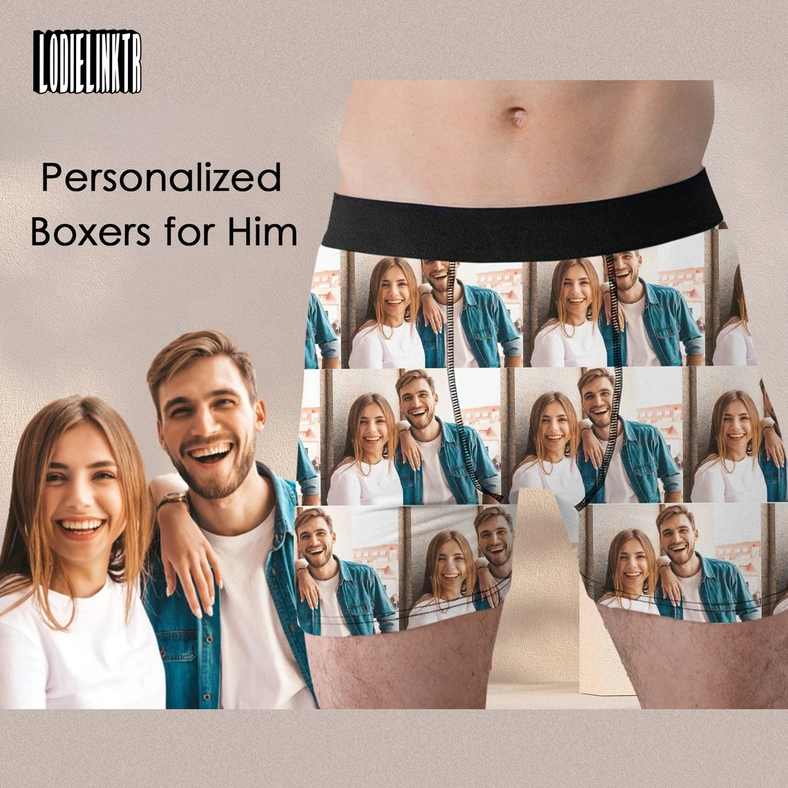 Custom Photo Collage Underwear Personalized Couple Family Picture On Boxers Birthday/Anniversary/Wedding/Valentine\'s Day Gifts