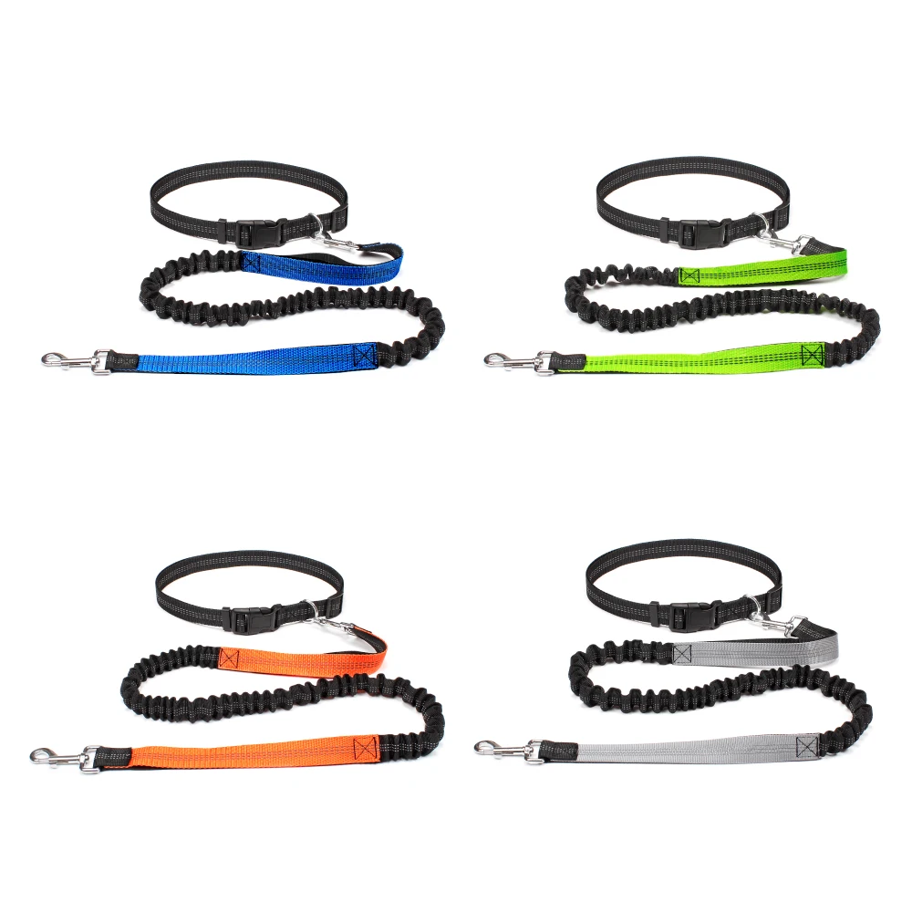 Dog Leash Hands Free Retractable Traction Rope Pet Walking Running Adjustable Waist Belt Elastic Reflective leash Pet Supplies