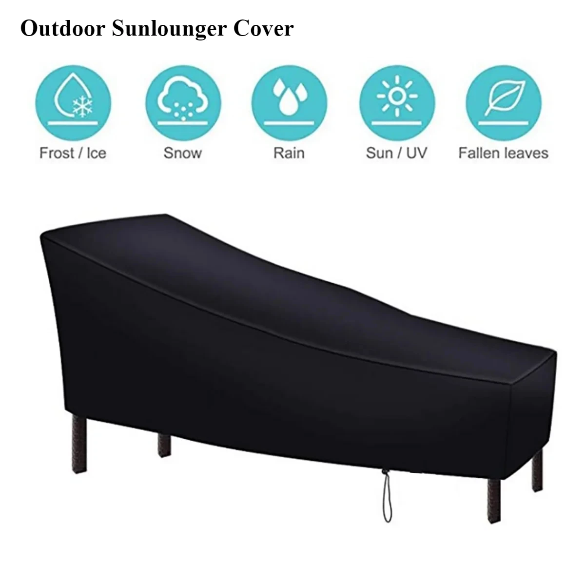 Housse de chaise longue en tissu Oxford, housse de chaise longue de patio extérieur, housse de protection imperméable et anti-poussière pour meubles de jardin