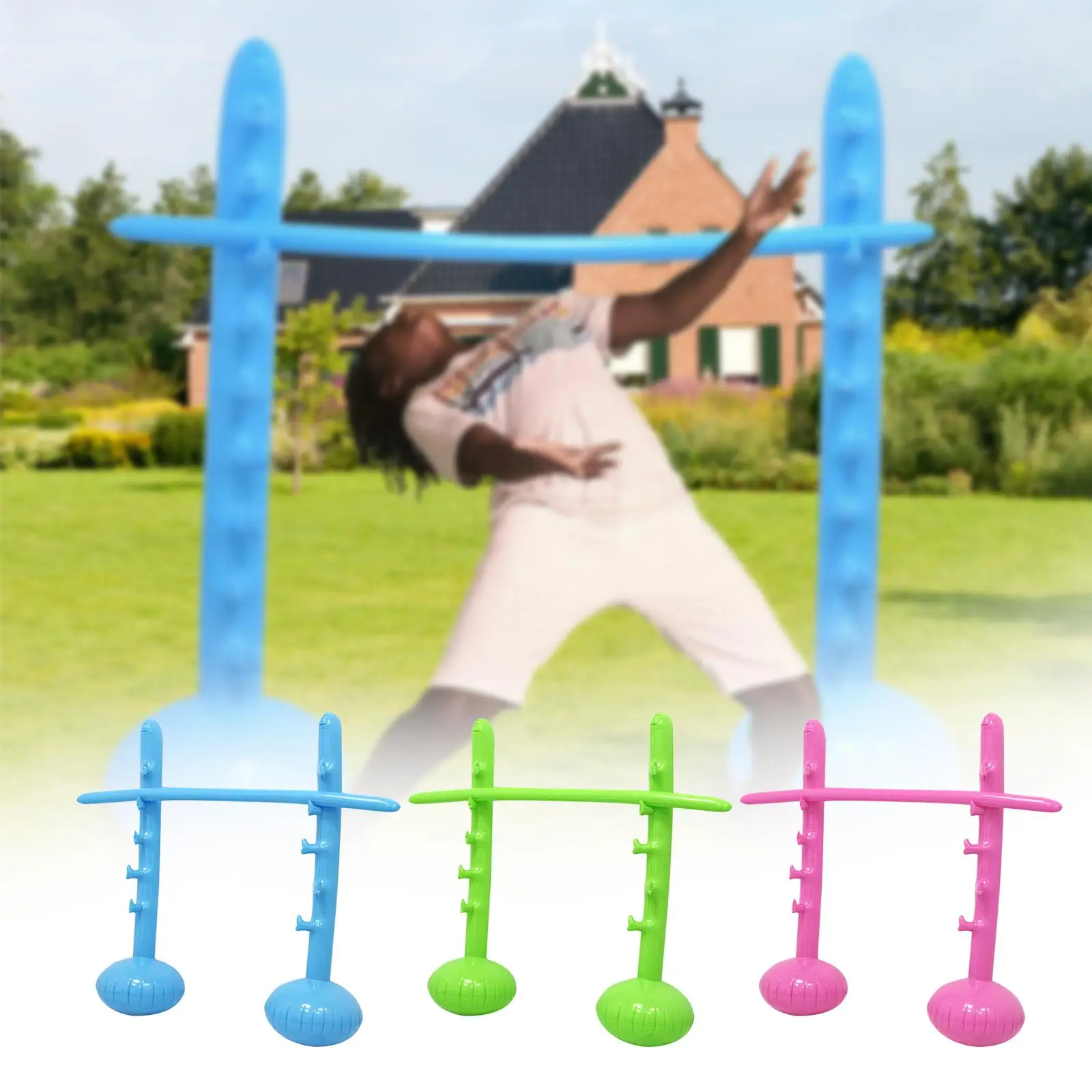 

Inflatable High Jump Pole Sports Easy Inflation and Setup Game Prop for Indoor Outdoor Family Gatherings Picnic Adults Children
