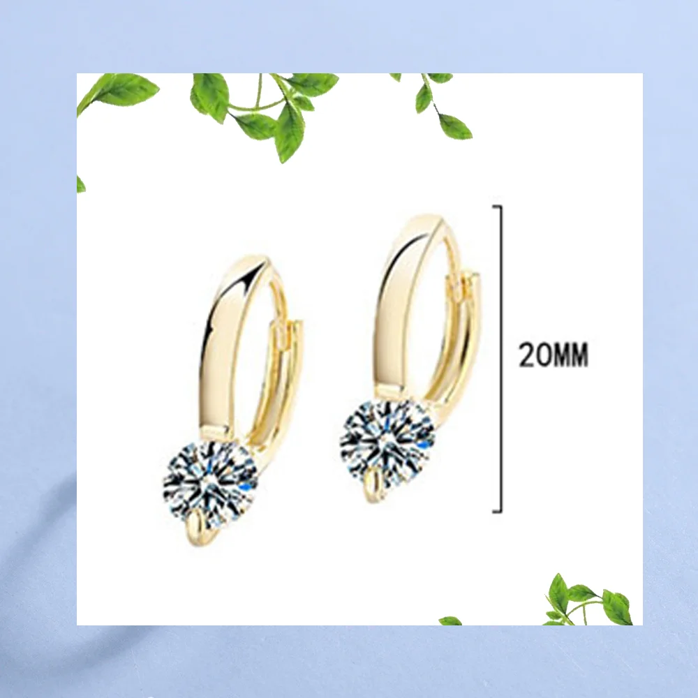 Cubic Zirconia simple golden retro charm earrings Stamp 925 Sterling Silver new woman fashion jewelry high quality