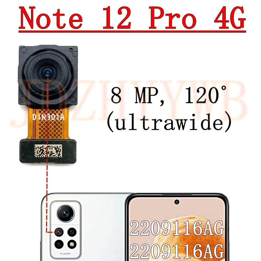 Rear Front Camera For Xiaomi Redmi Note 12 Pro 4G Frontal Selfie Facing Main Wide Back Camera Module Flex Cable Replacement