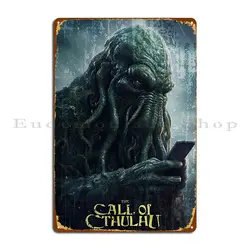 The Call Of Cthulhu Obstinator Metal Plaque Bar Wall Decor Living Room Wall Personalized Tin Sign Poster