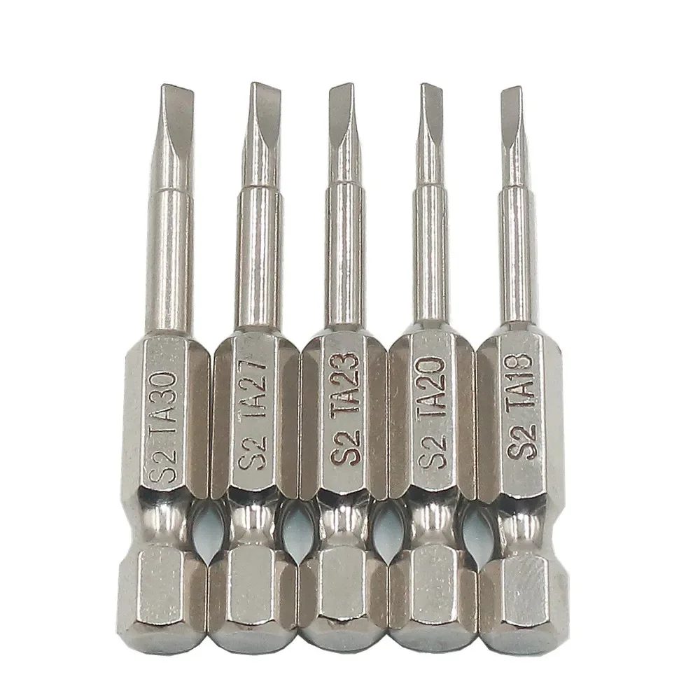 5pc/lot  50mm Magnetic Triangle Screwdriver Bits  1.8/2.0/2.3/2.7/3.0mm S2 Steel 1/4