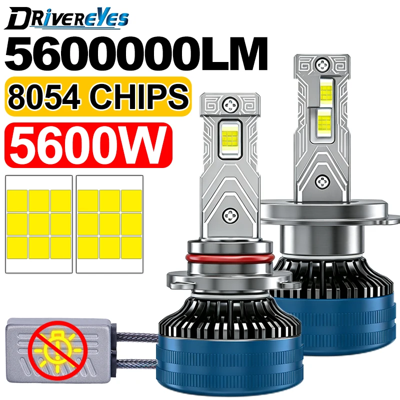 5600000LM 5600W H4 H7 H11 LED CANbus K5C K6C H1 H8 H3 H9 9005 9006 HB3 HB4 9012 HIR2 Led المصباح توربو السيارات الضباب مصباح 6000K K7C