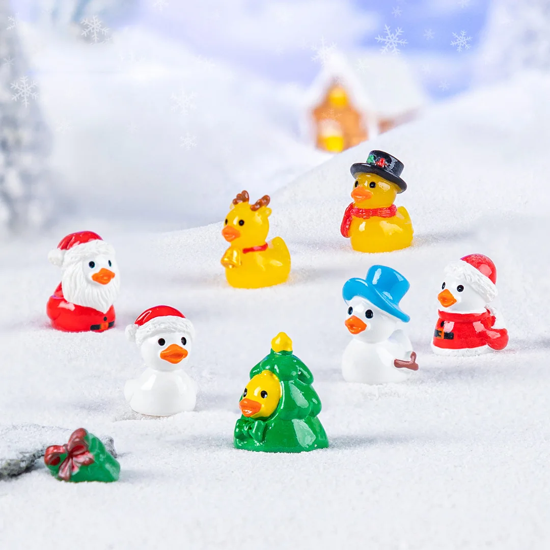 Christmas Yellow Mini Duck Miniature Capibara Figures Ornament Micro Landscape Fairy Garden Landscape Fairy Garden Home Decor
