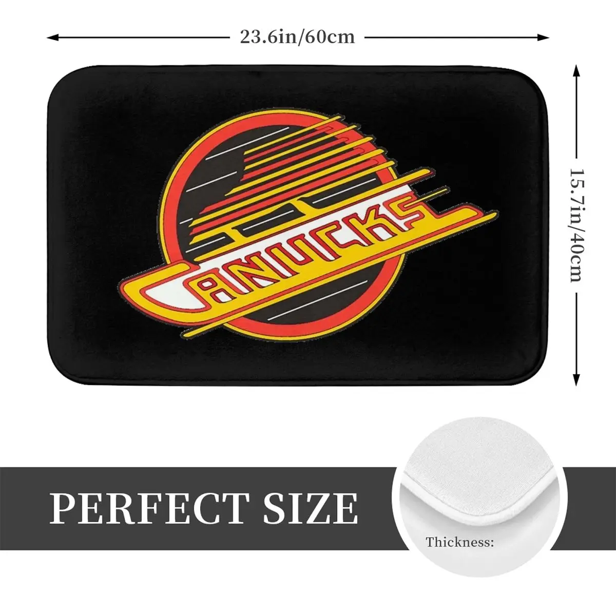 Vancouver Hockey - Retro Canucks Skate Doormat Kitchen Entrance Home Floor Mat Anti-slip Carpet Rug for Bathroom Footpad Mats
