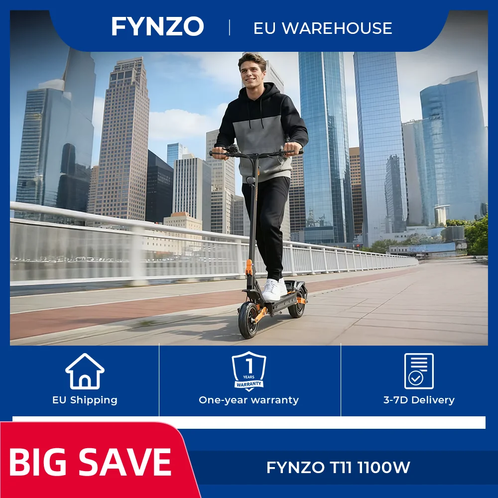 Trottinette électrique NFC Fynzo T11, moteur unique 1100W, autonomie maximale 60 km, IP54, charge maximale 130 kg, E-ABS + freins à disque avant et arrière, 15.