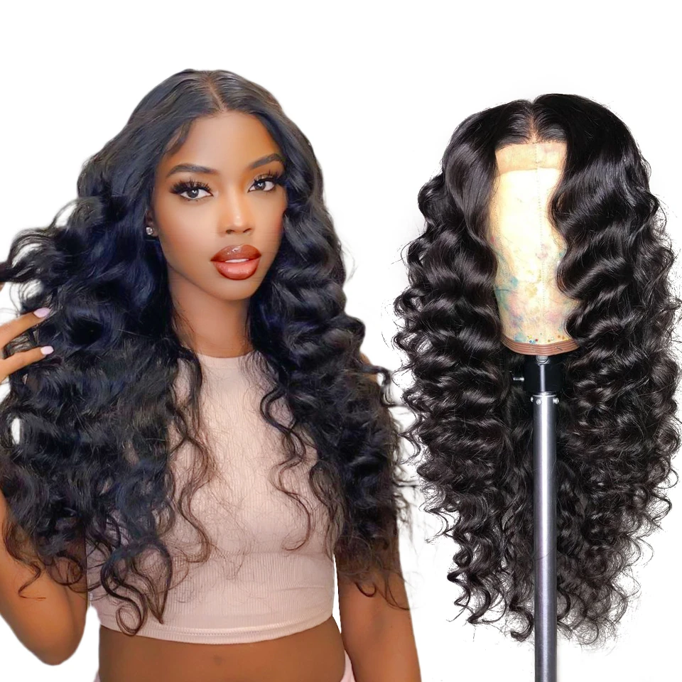 Miss Rola Loose Deep Wave Lace Closure Frontal Human Hair Wigs Pre Plucked With Baby Hair Brazilian Remy Wave Hair Lace Wigs