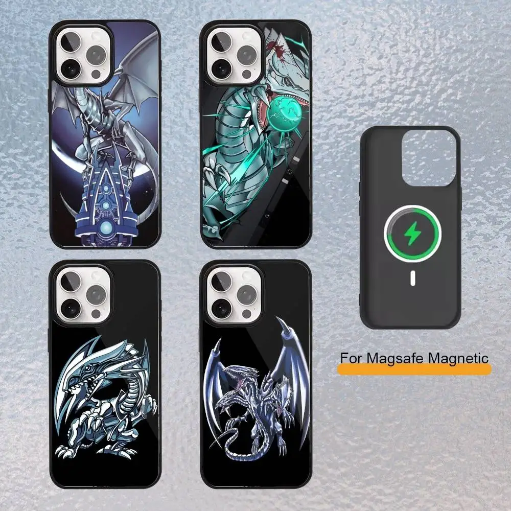 

Game Blue-Eyes White Dragon Phone Case For iPhone Magsafe Magnetic 17,16,15,14,13,12,11 Wireless Charging cover