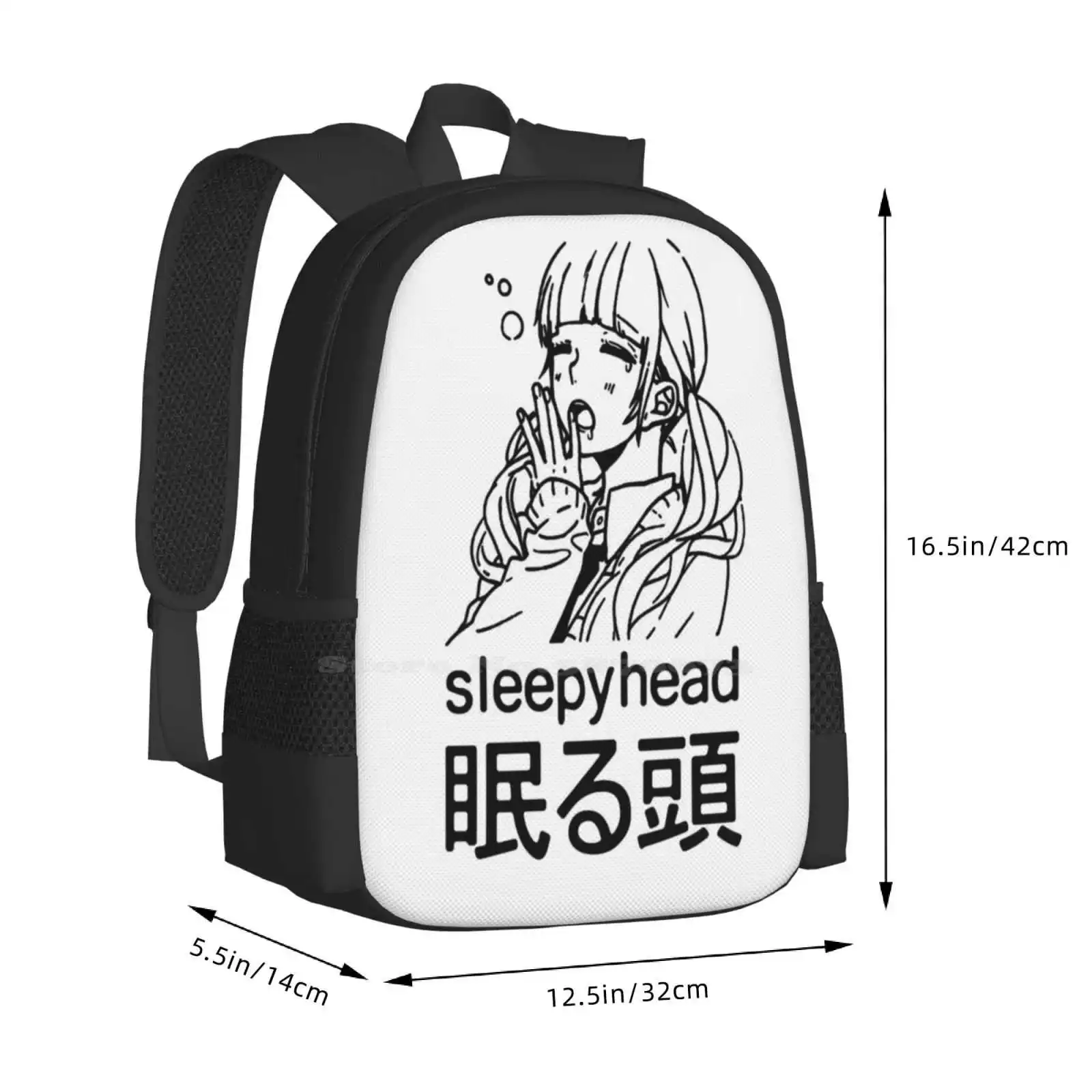 Adolescente estudante universitário Mochila, Manga Anime Sacos de impressão, Cansado Sleepyhead Design Padrão, Japonês Weeaboo Weeb