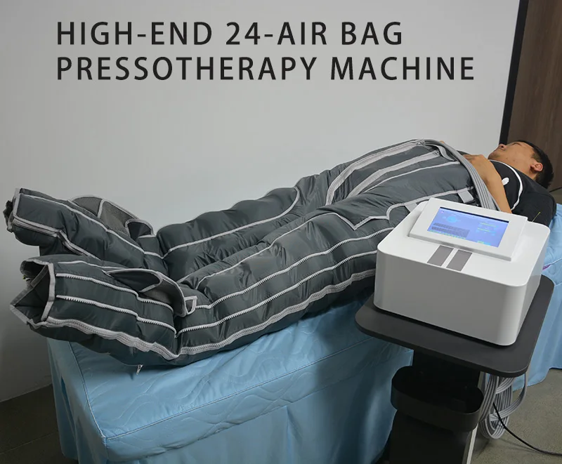 New 24 Airbags Compression Leg Massage Boots Lymphatic Drainage & Circulation Recovery System for Abdomen Legs, Calf, Thigh Pres