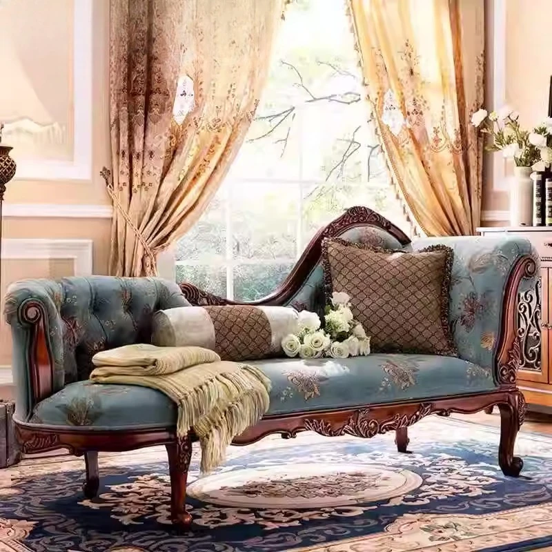 

American fabric princess chair small apartment bedroom beauty couch European light luxury living room single sofa bed lazy recli