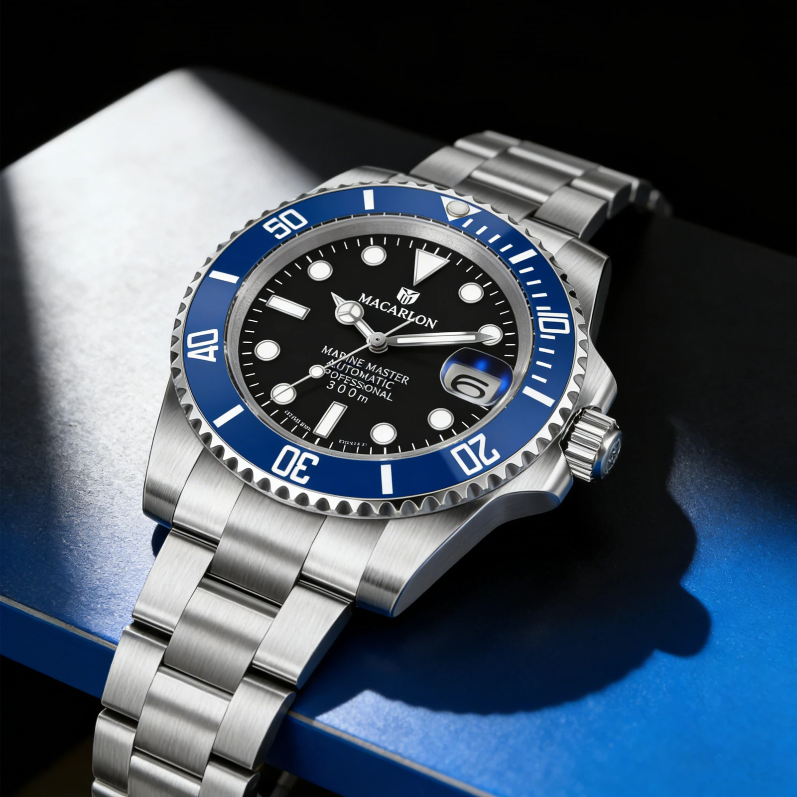 MACARLON Design New 41mm Mechanical Watch Men TOP Sapphire Glass Luminous Stainless Steel Waterproof China NH35 Automatic Watch view 2