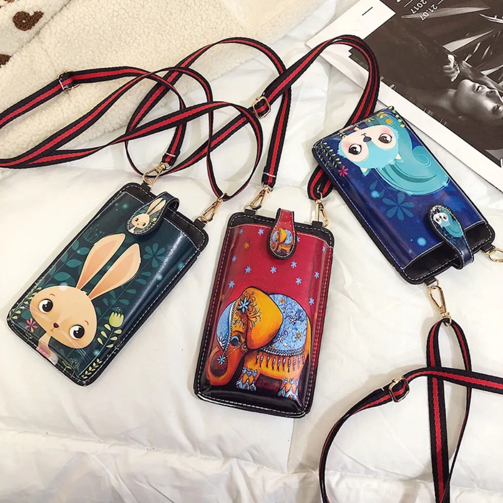 

Single Shoulder Phone Messenger Bag PU Leather Pocket Pouch Crossbody Phone Purse Mini Vertical Ladies Crossbody Bags Ladies