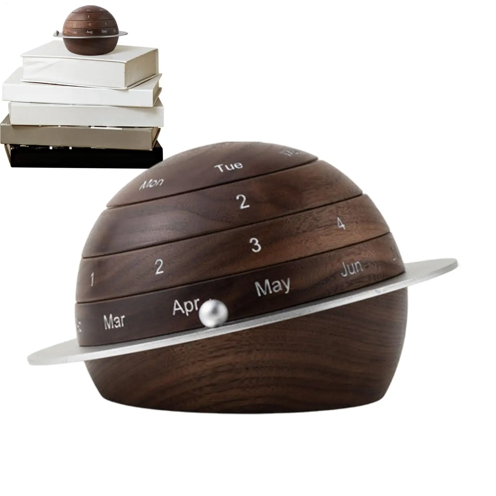 الإبداعية الأرض خشبية الروتاري التقويم اليومي العد التنازلي مكتب التقويم الدائم الحلي لسطح المكتب المنزلي #3