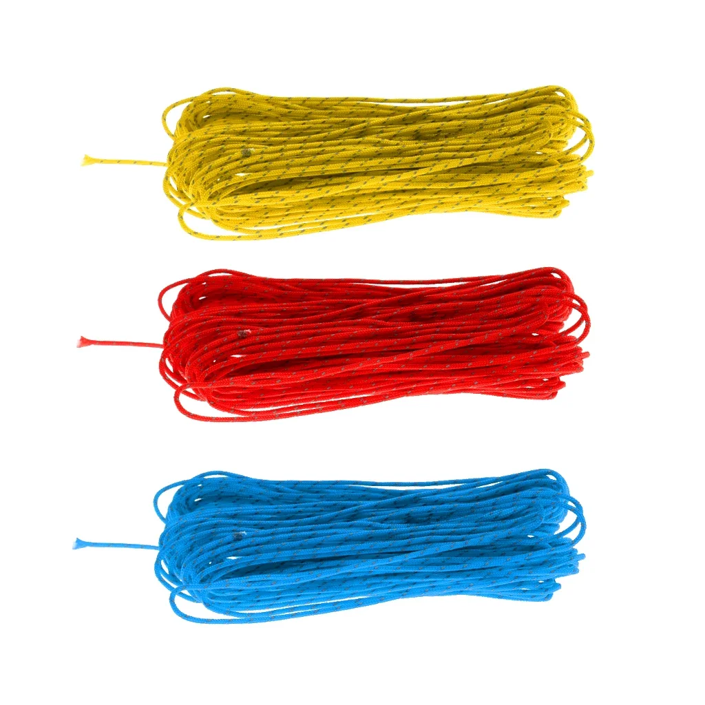 

Highly Visible 20M 1.8MM Camping Tent Awning Reflective Guyline Rope Runners Cord - Yellow Tent Accessories