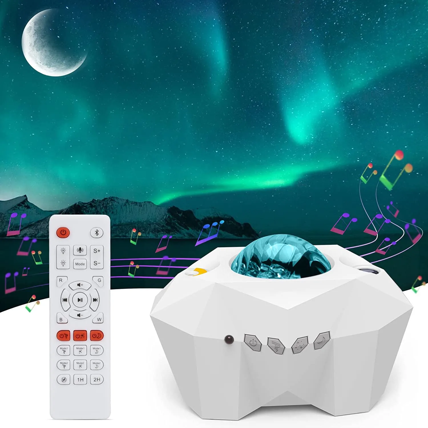 LED Aurora Galaxy Projector Night Light Bluetooth Music Speaker Star Projection Lamp for Kids Room Decor Home Ambiance Lights