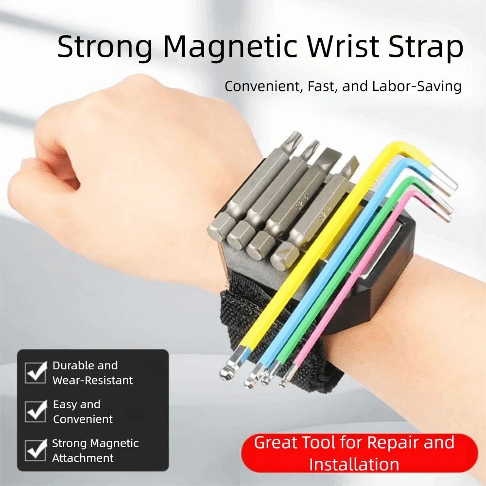 

Strong Magnet Magnetic Wristband Adjustable Strap Multi-Functional Magnetic Wrist Tool Belt Sturdy Design Portable