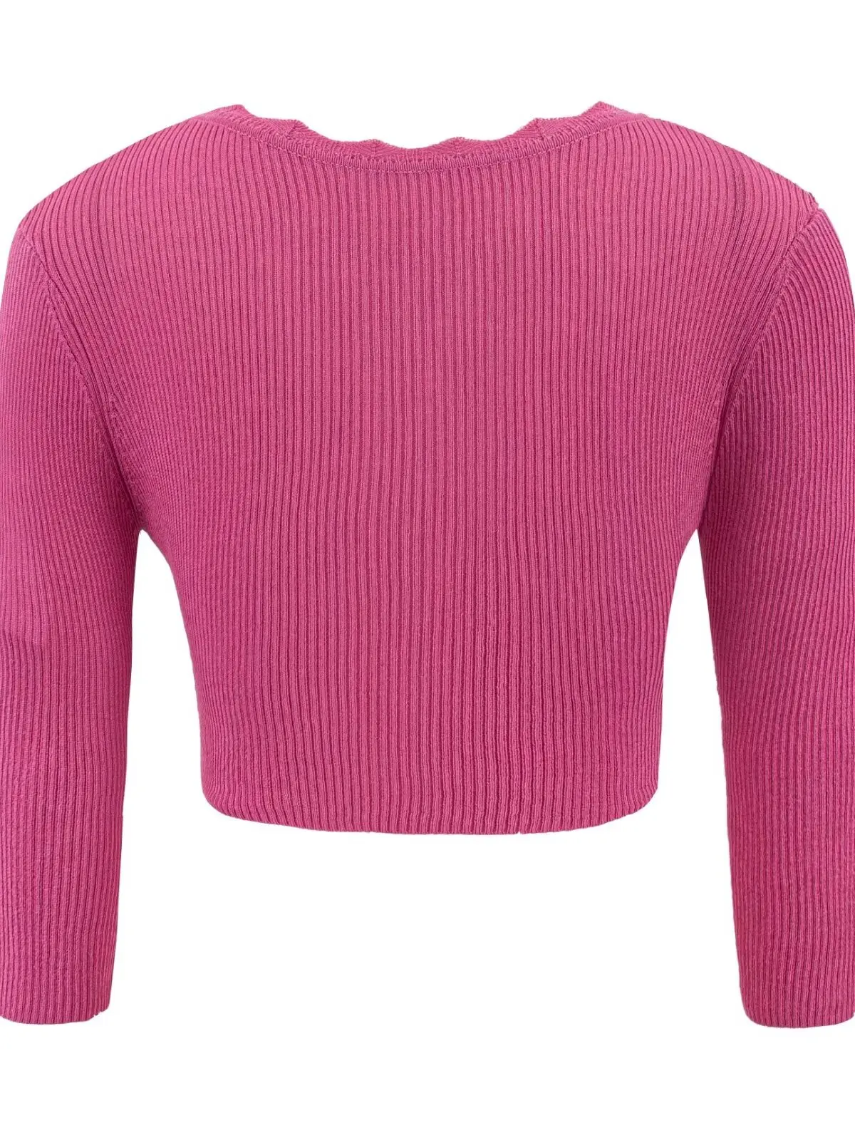 Sweet V-Neck One-Button Short Knitted Cardigan Women's Seven-Sleeve Outer Short Shawl Fashionable Slim Fit Medium Softness