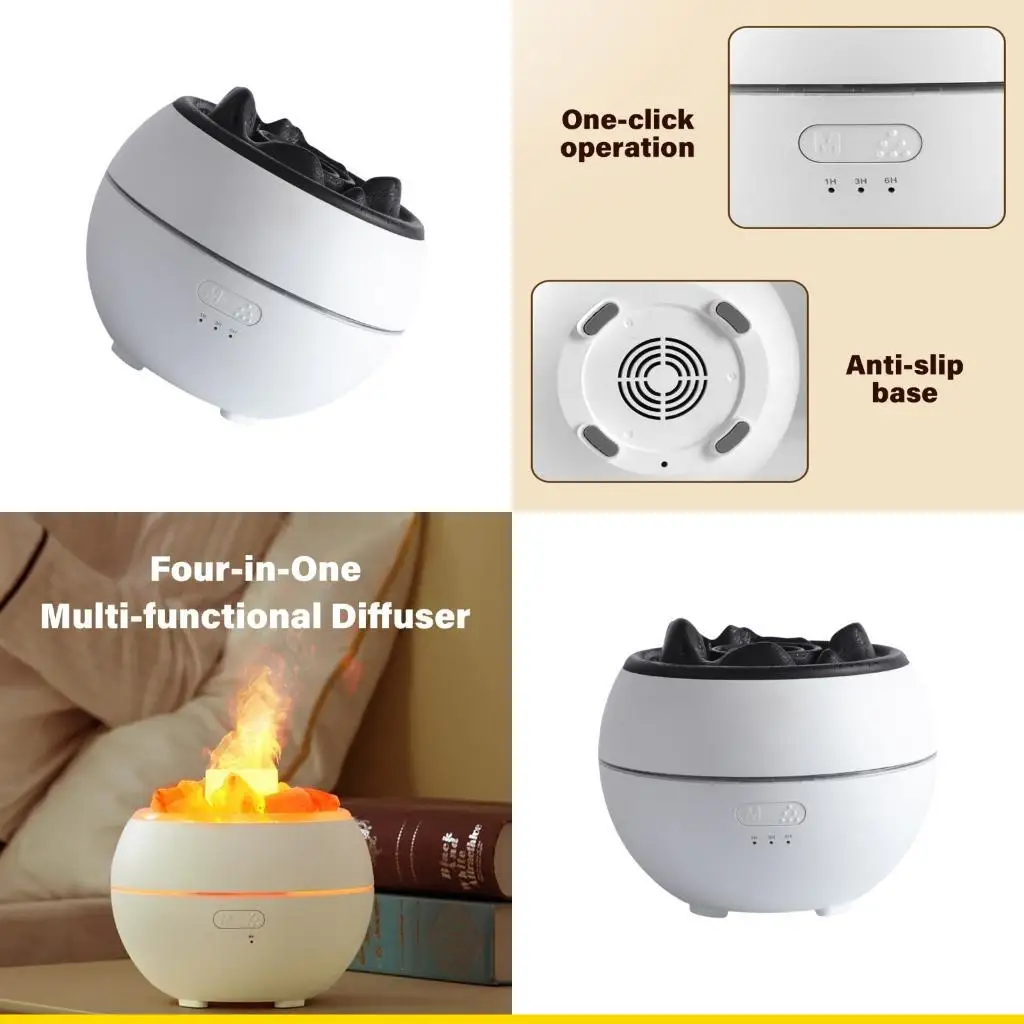

SZCH Cracked Salt Stone Ultrasonic Humidifier Scent Diffuser 4 Timer Settings Air Purifier Decoration for Home Car