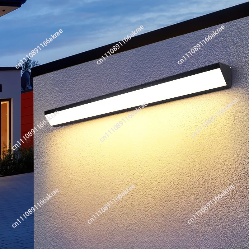 Solar integrated wiring-free outdoor waterproof wall lamp Villa courtyard wall gate Long outdoor induction wall lamp