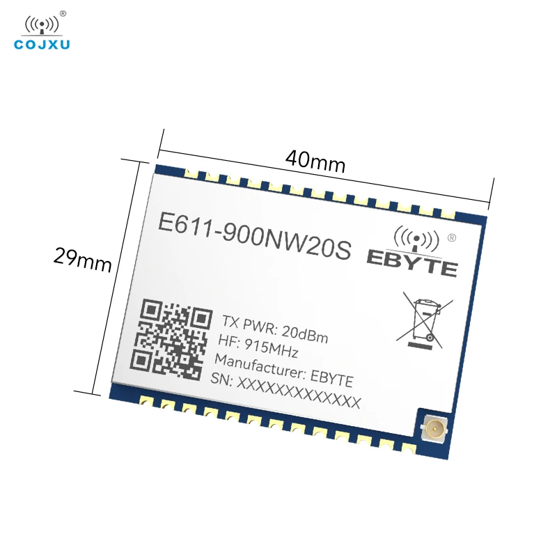 915MHz Long Distance Data and Image Transmission Module COJXU E611-900NW20S Star Networking 1KM AT Command Wireless Module