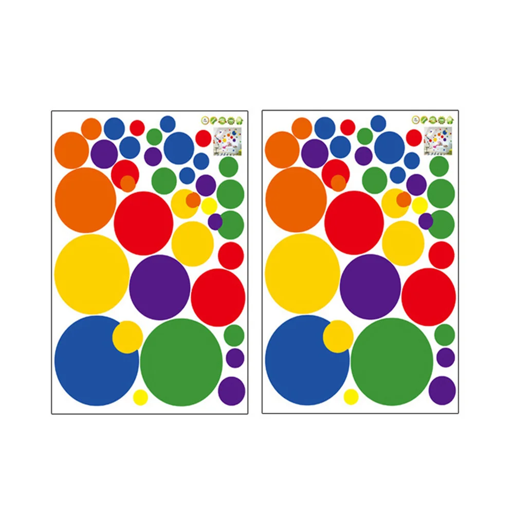 

3 Sheets Dot Wall Stickers PVC Removable Reusable Round Decals Bright Nursery Kids Room Wall Decoration Round Stickers
