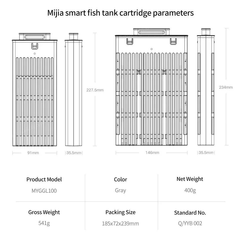 Originele Xiaomi Mijia aquariumfilterpatroon Aquarium fysieke biochemische filtratiefilter alleen voor MYG100