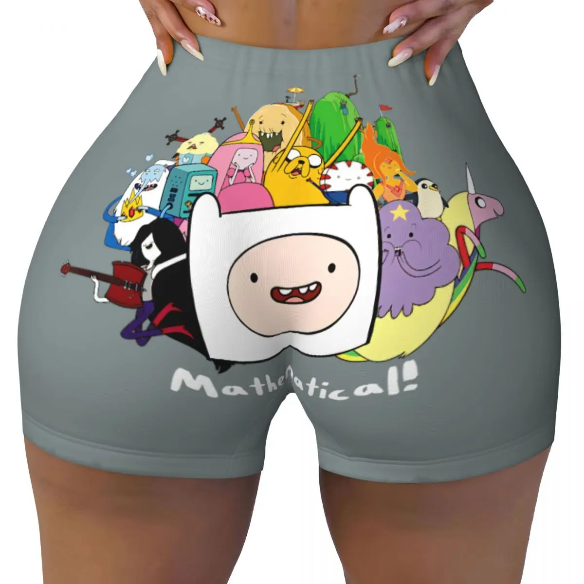 

Custom Time For Adventures Cartoon Anime Workout Shorts for Women Gym Volleyball Running Yoga Shorts