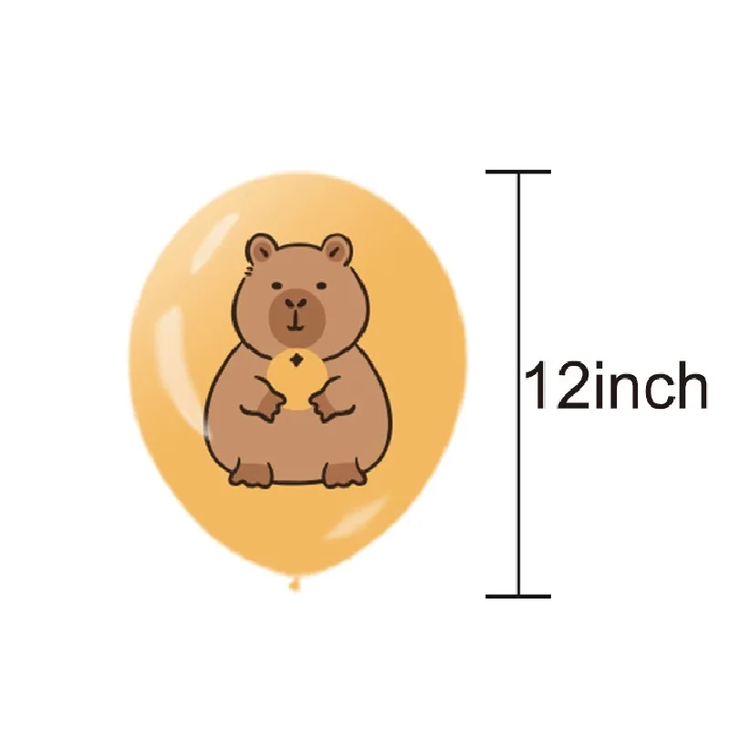 9pcs Capybara Balloon Set,Animal Theme Children\'s Birthday Party Decoration Capybara Balloon