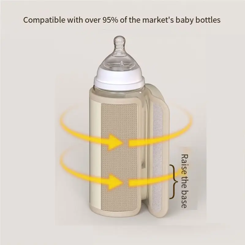 ABUM-Wireless Milk Heating Device Baby Bottle Warmer Portable Heater With Constant Temperature Control USB Insulated Cover For