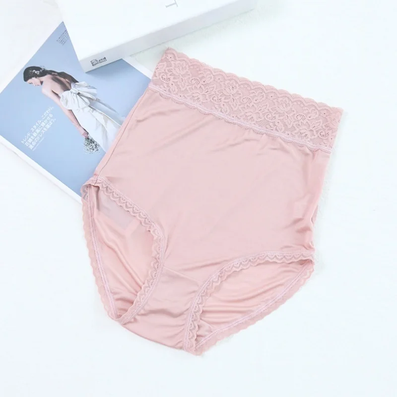 

Трусики из натурального шелка шелковицы, свободные дышащие женские сексуальные треугольные трусы с высокой талией, однотонные трусики для женской одежды